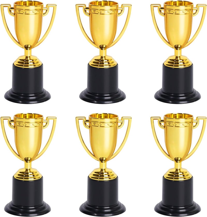 ZZYFGH Mini Trophies, 4 Inch Mini Gold Award Trophy Cup, Plastic Gold Award Trophy Cups, Golden Award Trophy Cups Set for Sports, Party Favors, Tournaments, Competitions - Image 1